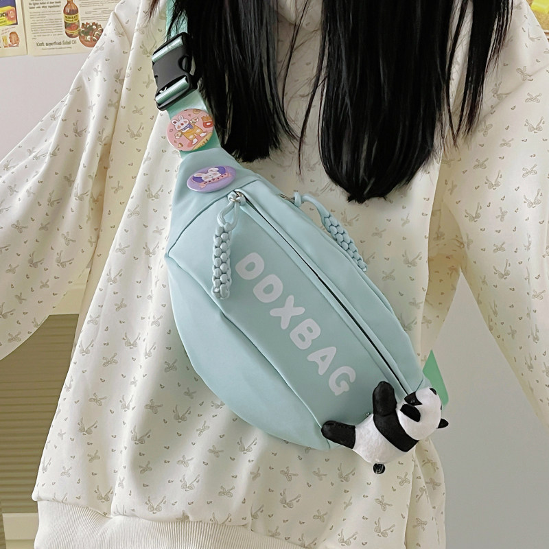 儿童腰包女孩外出青少年休闲小背包高中生斜挎包初中学生单肩胸包