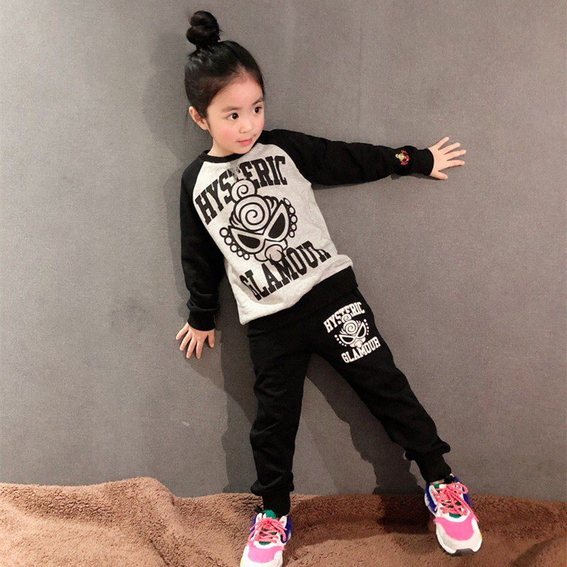 儿童卫衣卫裤两件式套装2023春秋季新款潮男童女宝纯棉上衣搭配裤