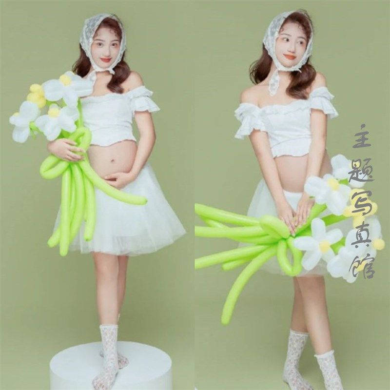 影楼新款孕妈咪拍照田园主题衣服小清新I白色可爱摄影孕妇写真服,孕妇装/孕产妇用品/营养,影楼服装,淘宝优惠券,粉丝福利购,淘宝优惠卷