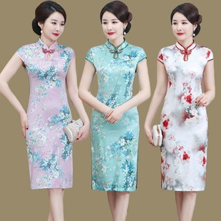 老上海香云纱旗袍夏季新式女高档大气复古中国风日常中长款连衣裙