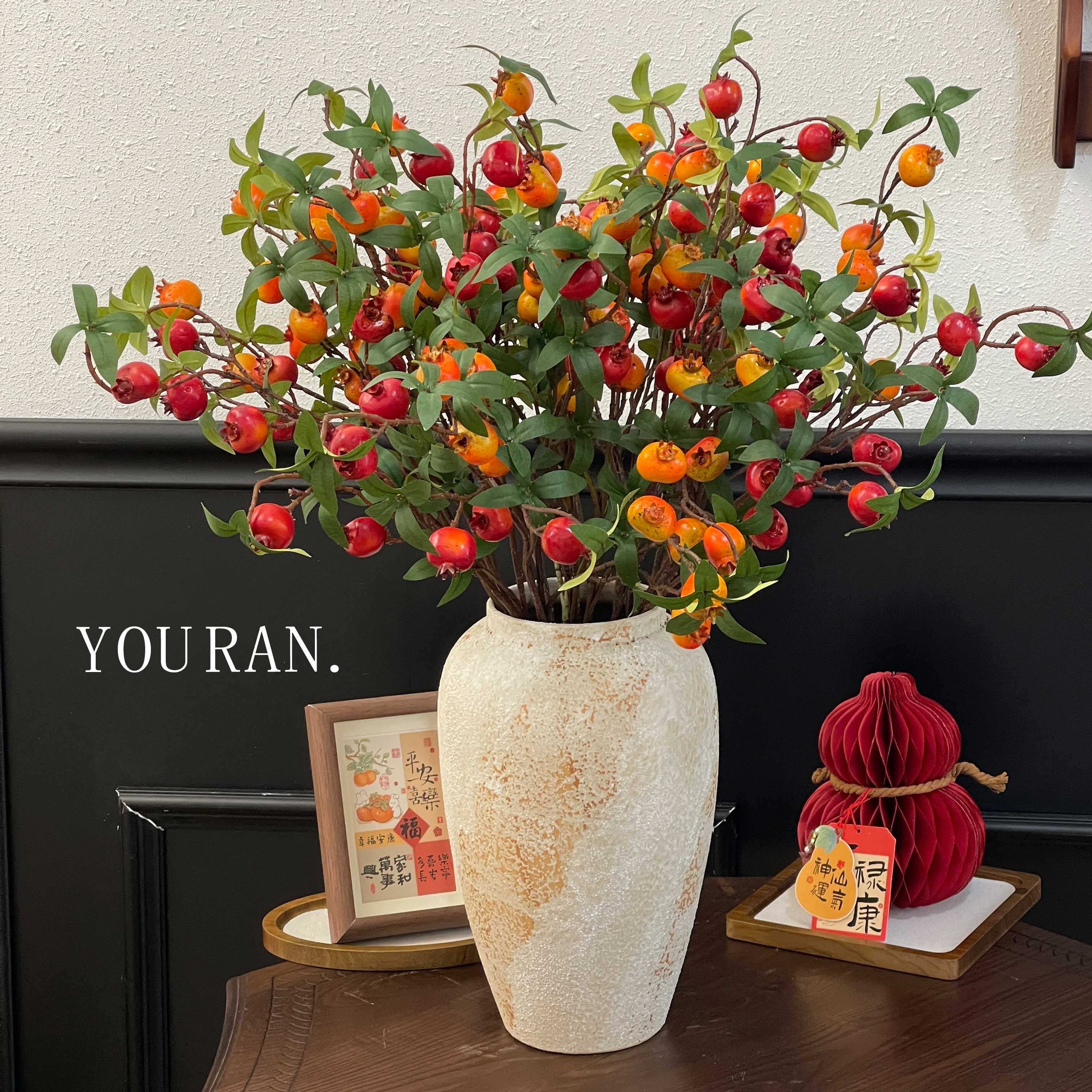 仿真海棠果新年客厅餐桌摆件