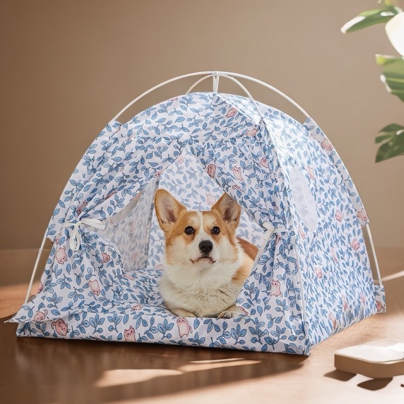 夏季宠物垫子可拆洗半封闭四季通用猫咪帐篷猫狗窝透气凉席小型犬