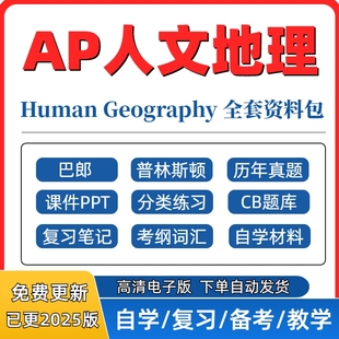 2026 AP人文地理 Human Geography历年真题PPT分单元练习巴郎普林