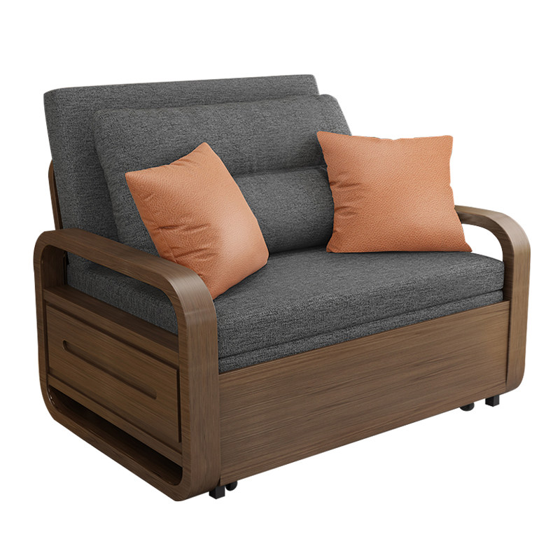 实木沙发床两用中式胡桃色单人床C折叠小户型客厅书房多功能伸缩,住宅家具,沙发床,淘宝优惠券,粉丝福利购,淘宝优惠卷