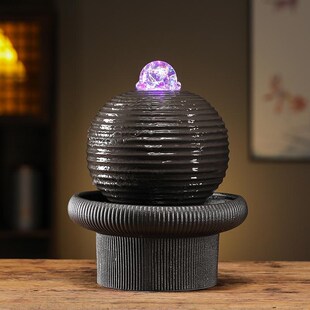 八方来财流水摆件办公室桌面装饰喷泉循环K水造景财源滚滚摆件送