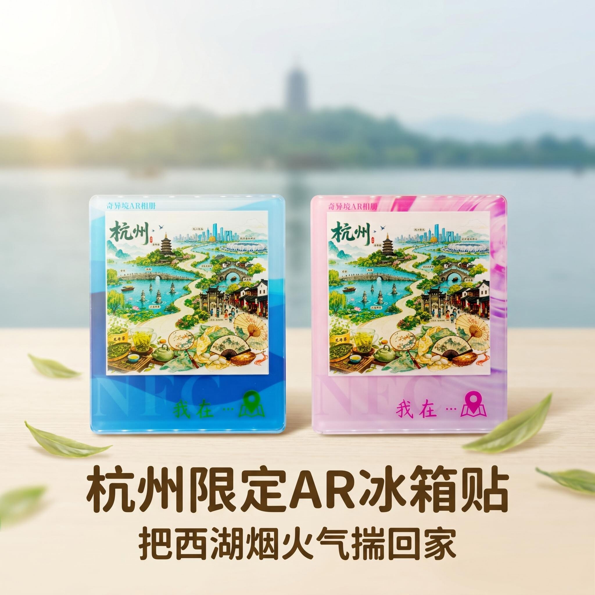 杭州西湖AR相册冰箱贴纪念照片
