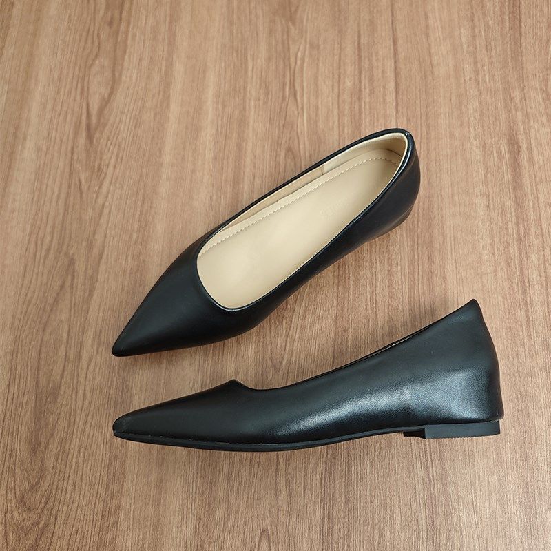 女鞋2025春季新款法式漆皮尖头百搭浅口平底鞋内增S高单鞋小码323,女鞋,浅口单鞋,淘宝优惠券,粉丝福利购,淘宝优惠卷