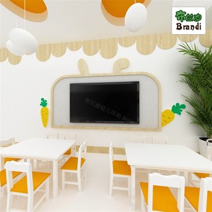 幼儿园主题墙环创校园活动展示公告栏立L体电视背景框文化墙装饰