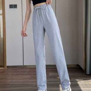 春秋窄版直筒加长运m动裤女高个子175超长版秋冬加绒宽松休闲