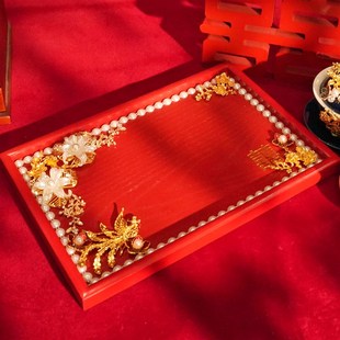 敬茶杯结婚陪嫁用品改口敬酒茶杯子喜碗一对婚礼S茶具红色碗筷套