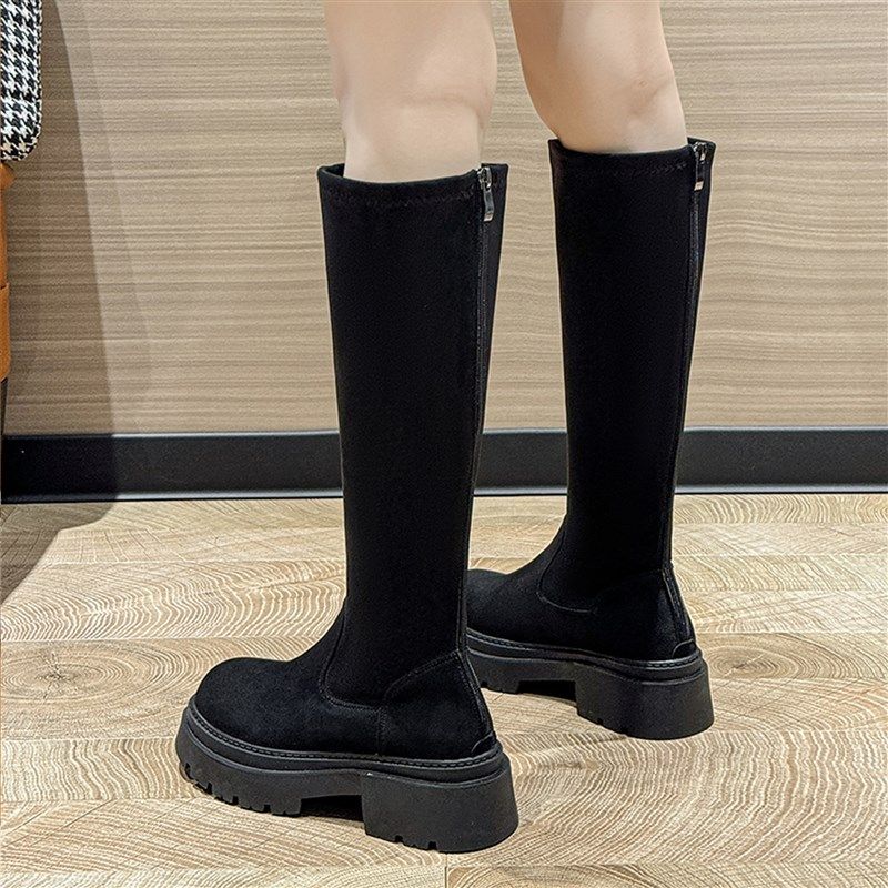 粗腿胖脚大码女靴41-43马丁靴春秋薄款高筒长靴2024早秋丝袜女靴,女鞋,马丁靴,淘宝优惠券,粉丝福利购,淘宝优惠卷