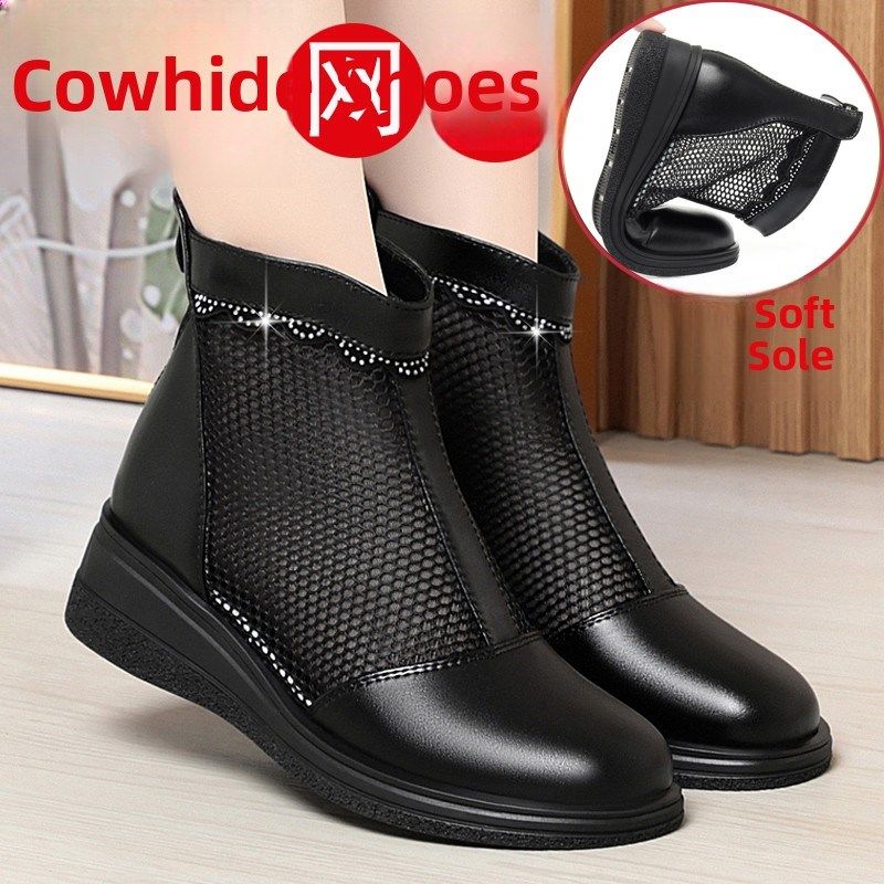 采购产品春夏新款真皮网靴,坡跟,厚底,透气网女式凉鞋,平底鞋底,,女鞋,时装凉鞋,淘宝优惠券,粉丝福利购,淘宝优惠卷