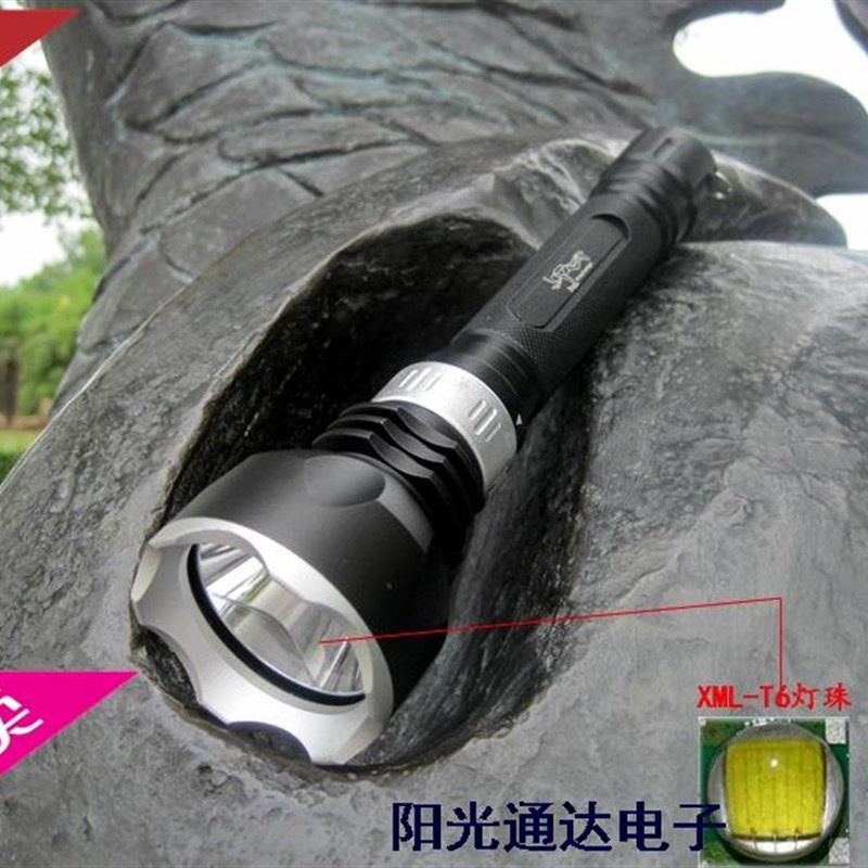 专业1200流明潜水手电t6潜水手电筒 强光潜水手电筒水下防水