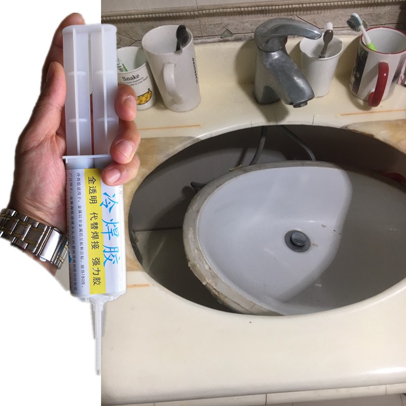陶瓷洗脸盆面盆i脱落掉了粘接云石胶石英石台下盆洗手盆安装固定