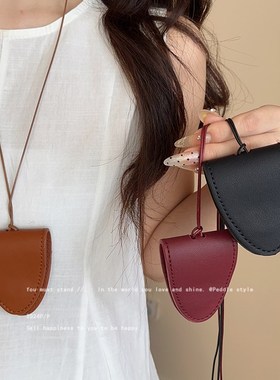 长款挂脖磁吸皮革墨镜挂绳项链女户外便携多功能眼镜夹旅行配饰