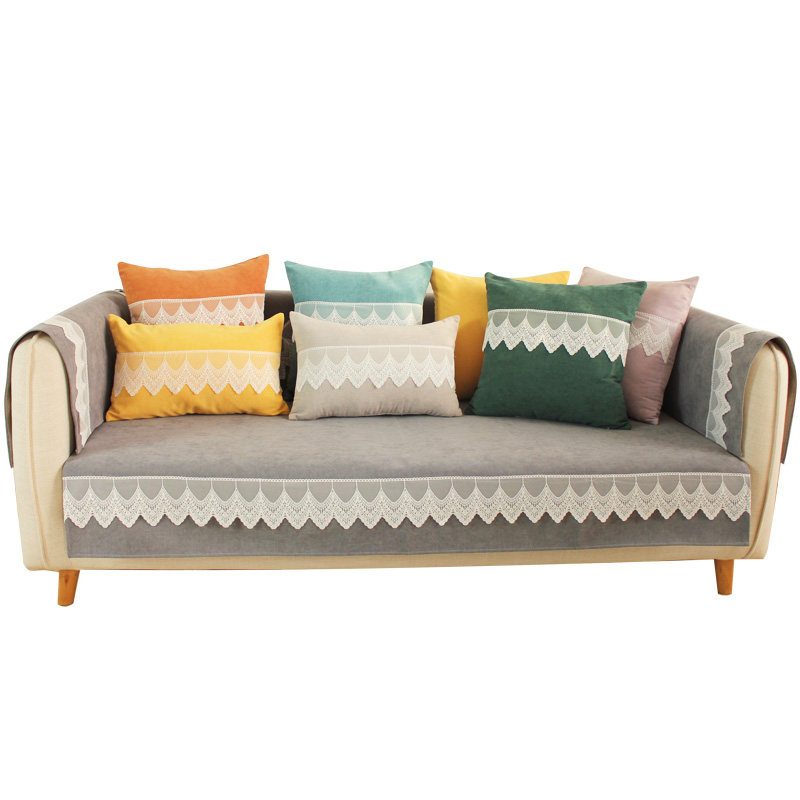 时尚多色沙发垫座垫布艺沙发罩靠背巾盖布四季通用现代