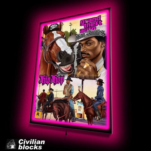 定制nw西海岸gt狗爷纹身in体字奇卡诺hiho店铺发光装饰