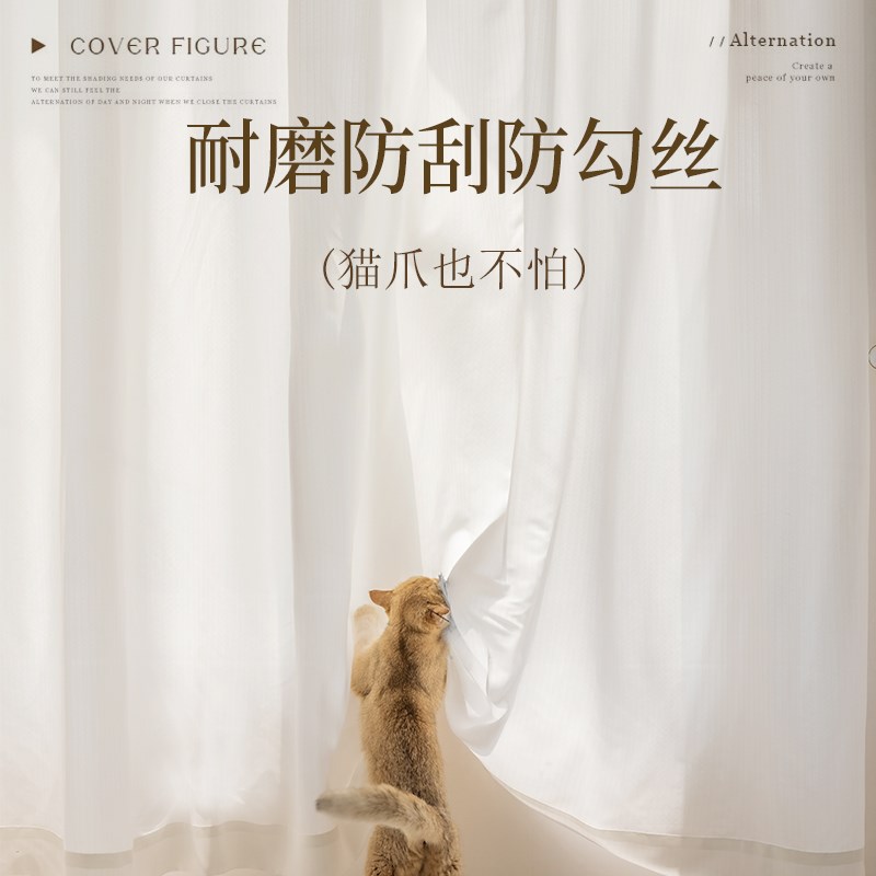 2025新款幻影纱窗帘纱帘透光不透人白纱客厅阳台防晒隔热白色窗纱