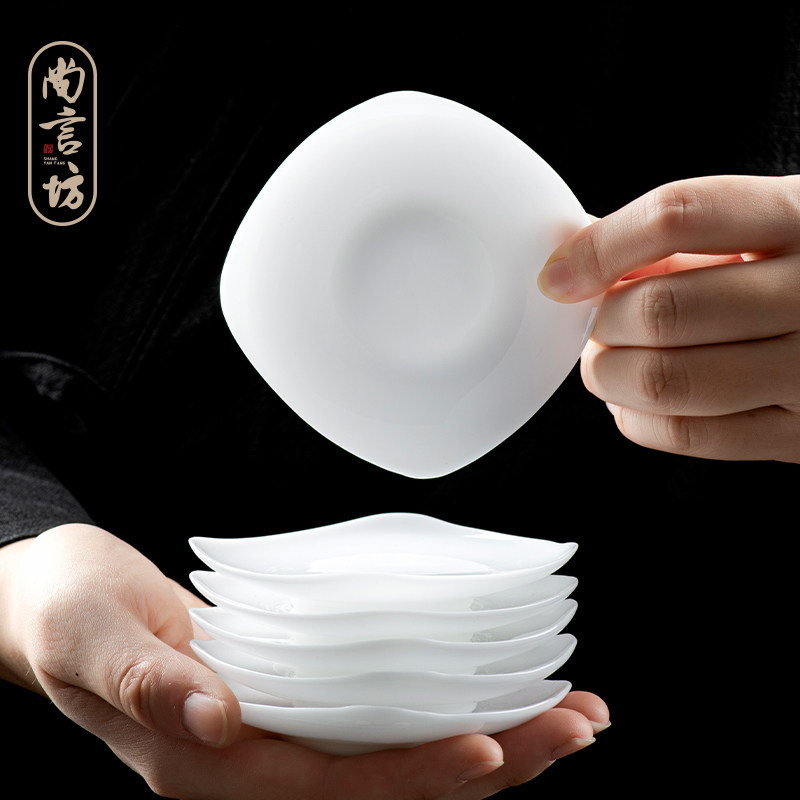 尚言坊严选冰冻玉瓷茶杯垫茶道茶艺功夫茶杯托隔热茶具羊脂玉,餐饮具,茶道/零配,淘宝优惠券,粉丝福利购,淘宝优惠卷