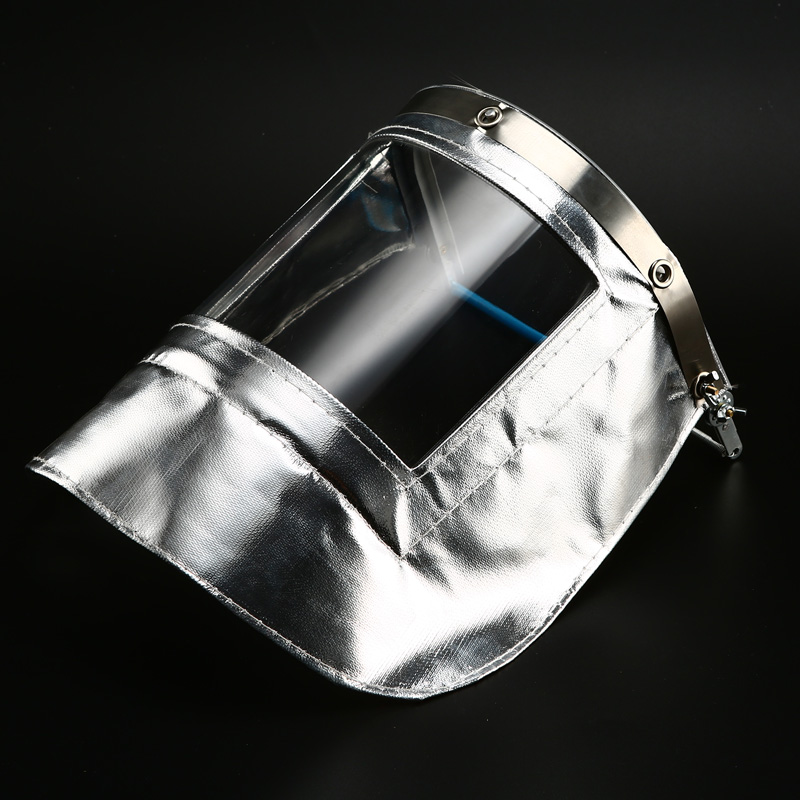 洁盾 铝箔耐高温面罩 配帽式  炼钢 耐高温度 防护电焊面罩