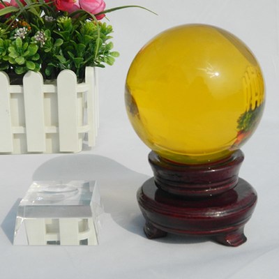2025透明金黄a色水晶风水球招财镇宅客厅玄关电视柜办公桌家居装