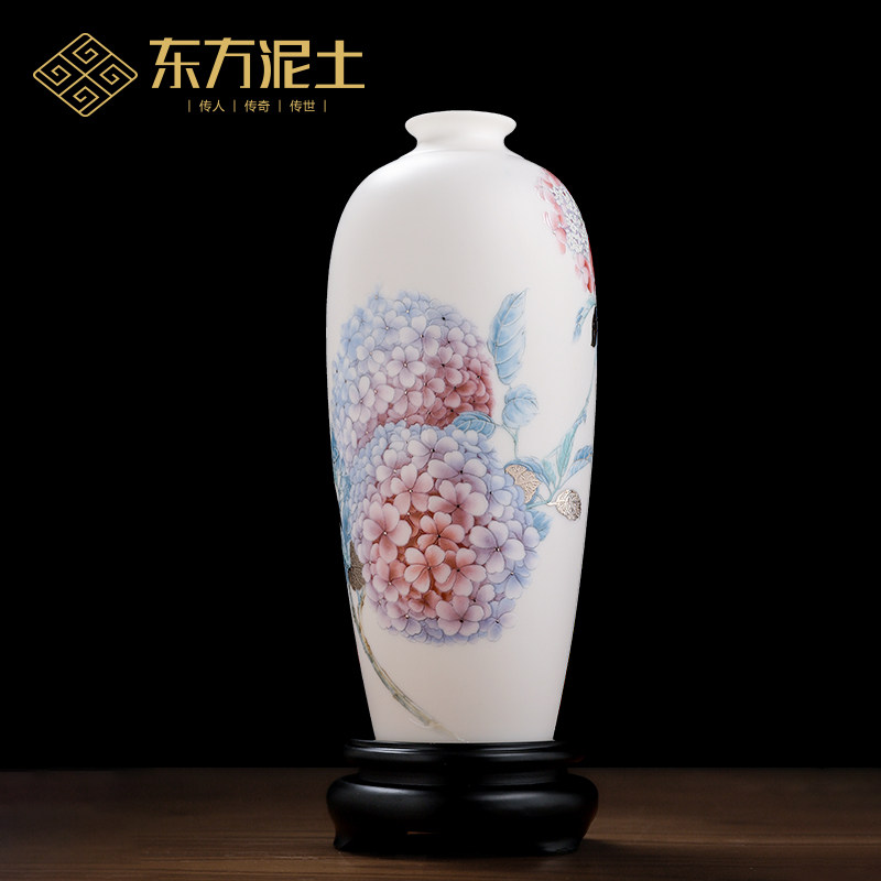 富贵团圆冰种玉瓷瓶客厅酒柜书房博古架酒柜饰品