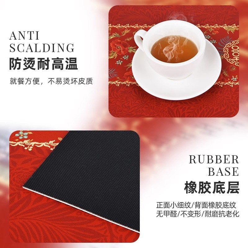新年皮革桌布过年红色喜庆免洗茶几桌垫级感结婚餐桌布龙年