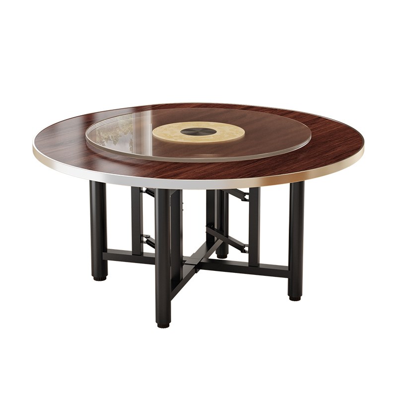 餐桌10人圆桌家用小户型吃饭桌子圆桌面板饭店商用圆形折叠带转盘