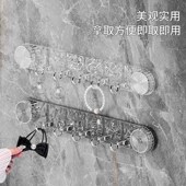 道中道优选旋转吸盘挂钩免打水波纹排钩浴室门后无痕粘钩