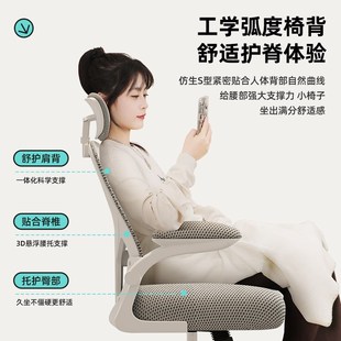 电脑椅家用舒适久坐办公座椅学生学习可升降人体工学书桌椅子靠背