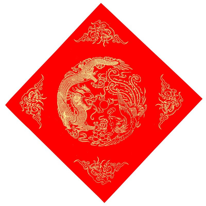 万年红蜡染斗方福字宣纸写福字的红纸空白手写对联纸春联纸新年春