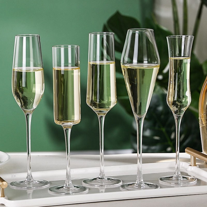 水晶玻璃香槟杯欧式家用气泡酒杯酒吧起泡酒杯欧式鸡尾酒杯高脚杯