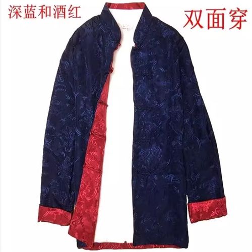 中国风男女情侣喜庆中老年春秋季长袖日常休闲夹克双面穿唐装上衣