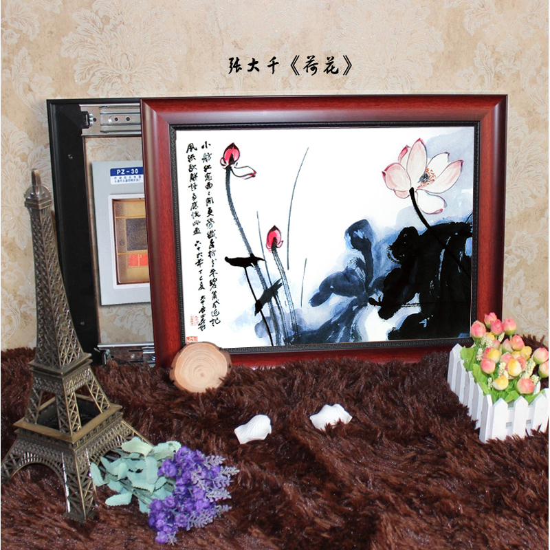 电表箱装饰画电箱遮挡画空开挂画新中式电闸墙画餐厅油画肌理壁画