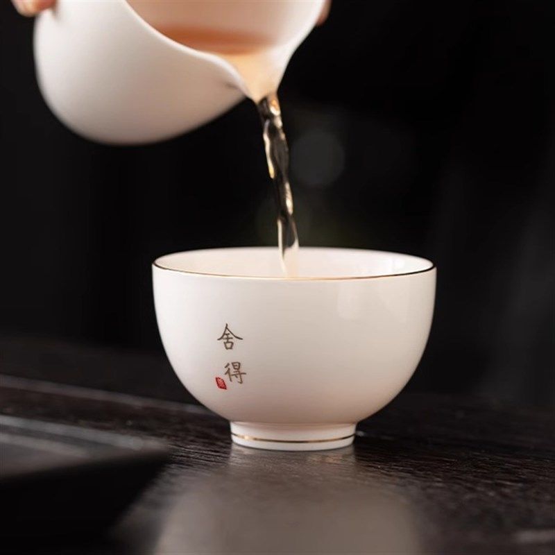陶瓷羊脂玉瓷茶杯功夫茶具套装家用待客客主人杯小茶杯品茗杯,餐饮具,茶杯,淘宝优惠券,粉丝福利购,淘宝优惠卷