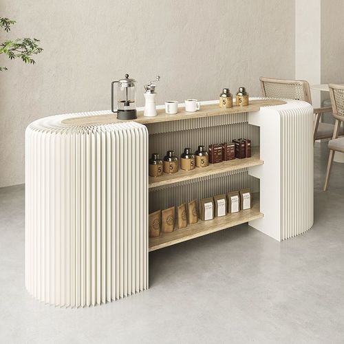 折叠纸吧台桌简约多层置物柜隔断小吧台可折叠前台桌多层置物架