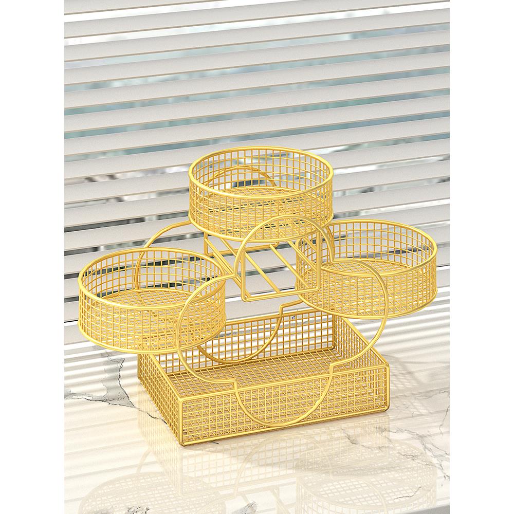 2025新款水果盘客厅茶几家用收纳筐多层置物轻奢高档零食摆放果篮