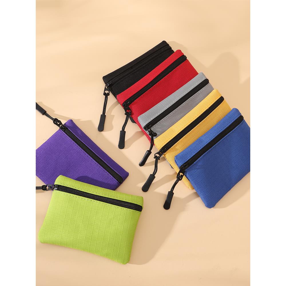 帆布零钱包卡包简约迷你拉链小包包男女学生布艺硬币收纳包小布袋