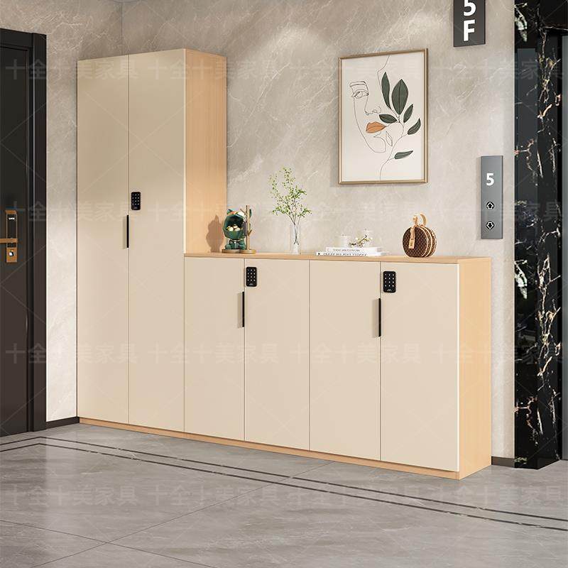 鞋柜带锁家用门口楼道定制入户玄关柜电梯口走廊密码锁门外收纳柜