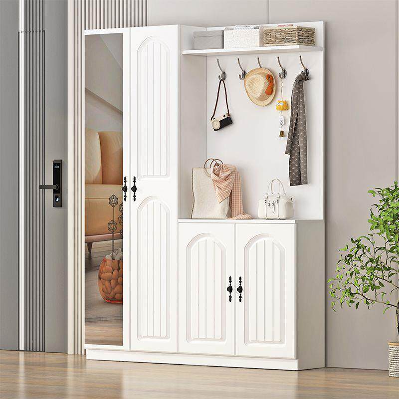 简约门厅柜进门口衣帽柜储物柜隔断大容量鞋柜带穿衣镜收纳玄关柜