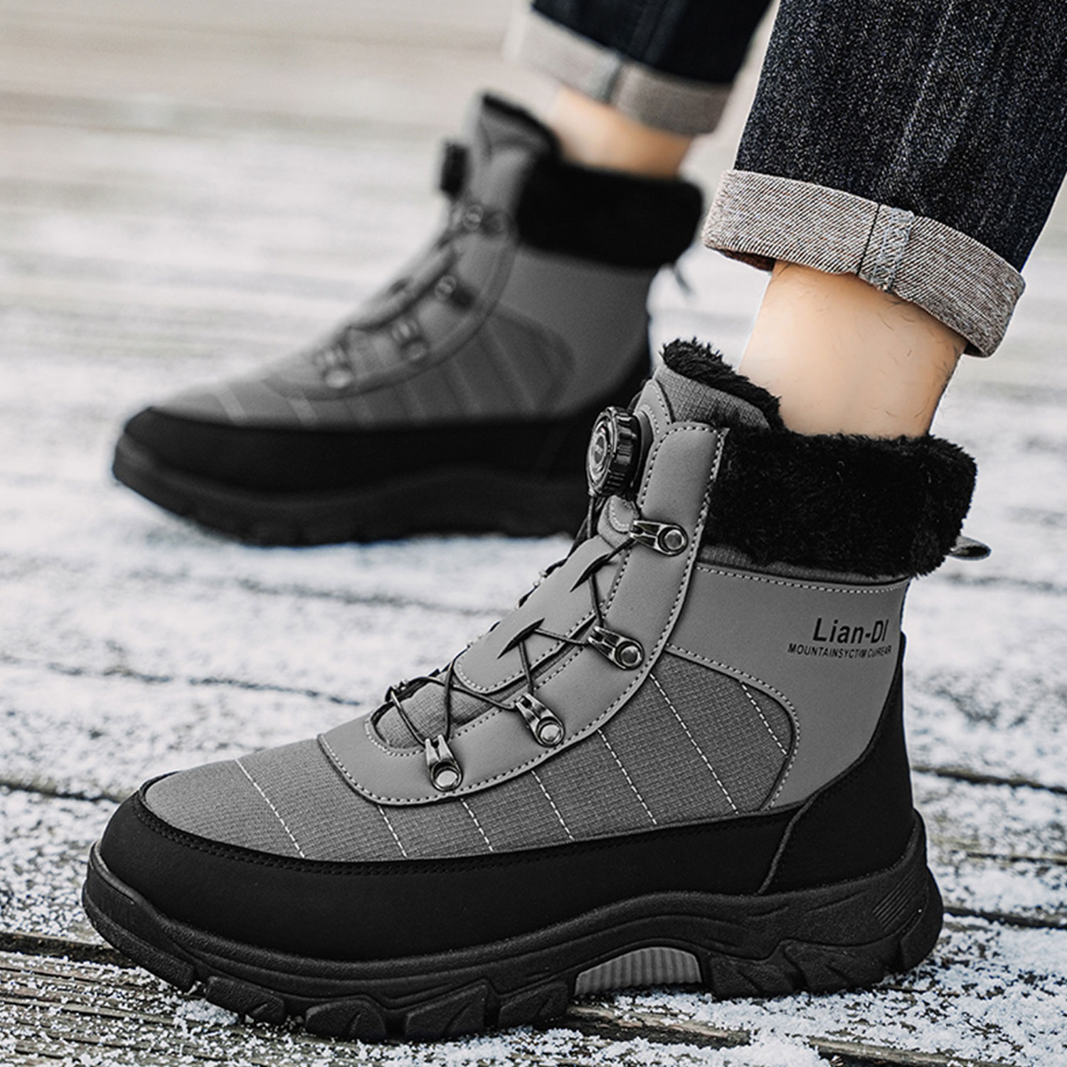 冬天加绒加厚保暖防滑马丁靴