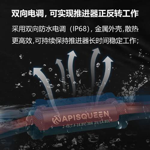 德P沃特U2 r昂o水下推进器2.6k 2000WU2 PRog 内置双向电调无刷马
