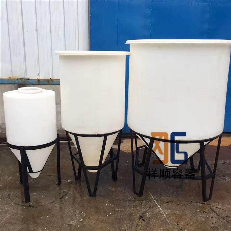 圆形立式锥底桶底部长尖锥形白色塑料罐设备辅料粉料下料大漏斗