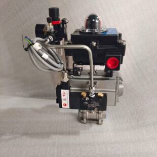 气动防爆丝扣阀三片式气动球阀不锈钢内螺纹气动球阀内螺纹