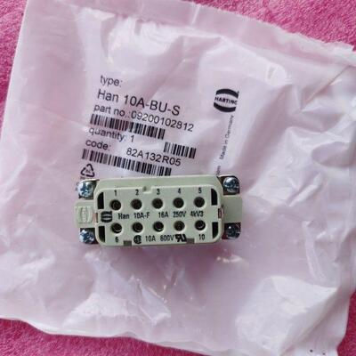 HARTING连接器09200102812小型10针母芯HAN-10A-F浩亭原装新现货