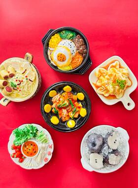 东北蔬菜冰箱磁铁创意特色模拟食品小吃锅包裹肉磁铁首饰装饰冰箱