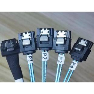 LP Slim SAS 4.0 SFF-8654 4I转4 SATA3 磁盘阵列硬盘数据连接线