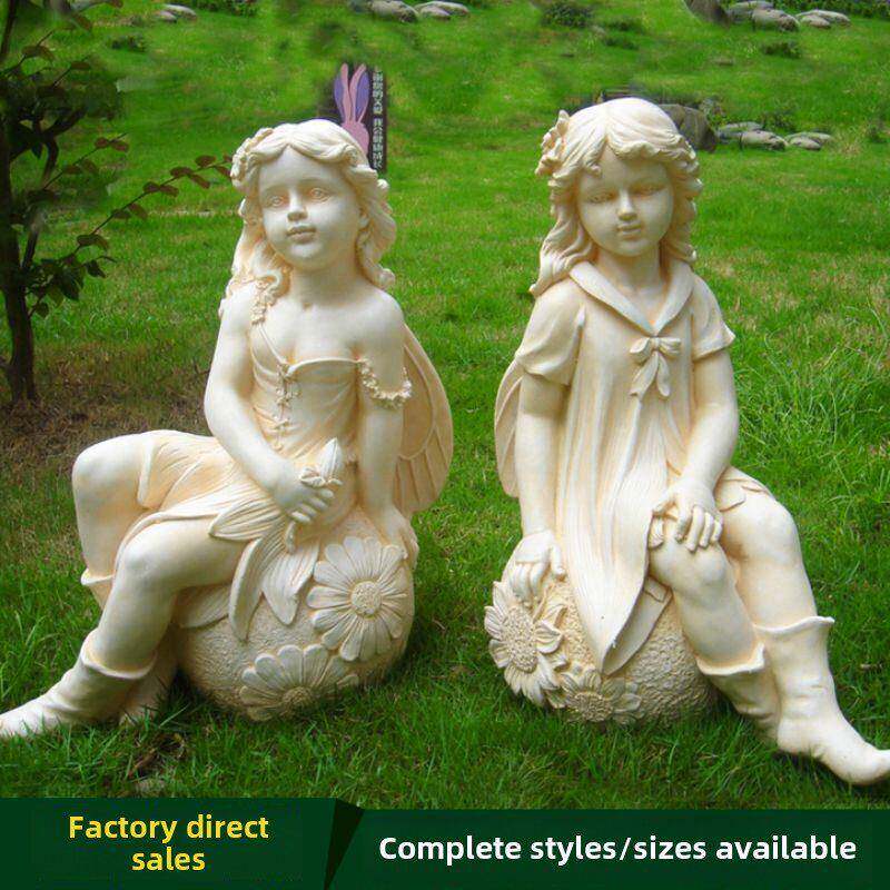 户外欧洲婚礼天使雕像儿童乐园人物雕塑庭院花园装饰品客厅装饰品