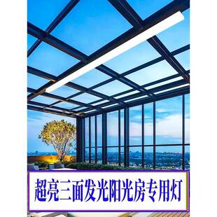 阳光房专用灯长条吸顶灯智能遥控阳台防蚊虫耐高温阻燃玻璃雨棚灯