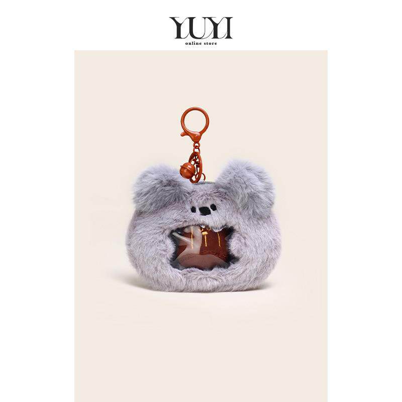 YUYI可爱考拉熊公仔钥匙扣零钱包耳机包证件卡包吧唧包挂件收纳包